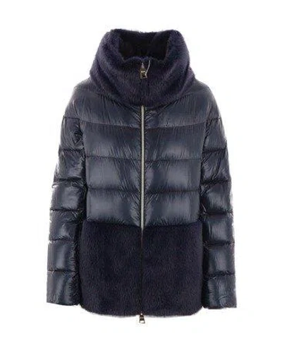 Herno High-neck Padded Down Jacket In Blu