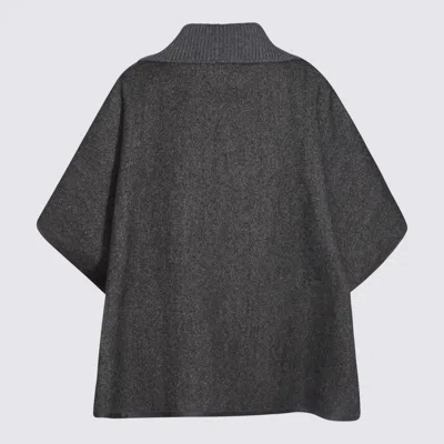 Shop Fabiana Filippi Grey Wool Capes  In Anthracite