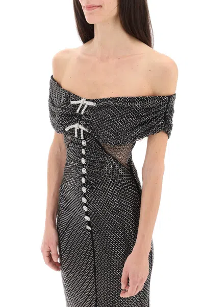 Self-portrait Embellished Metallic Minidress