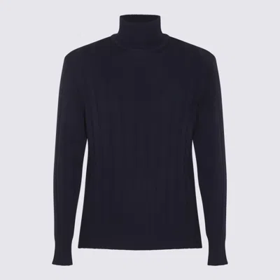 Shop Lardini Navy Blue Wool Knitwear