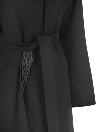 Shop Herno Reversible Coat In Wool And Nylon Blend In Nero