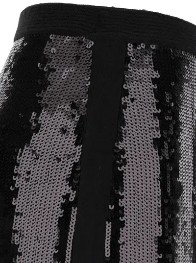 Twinset Black Midi Skirt With Sequins All-over In Black
