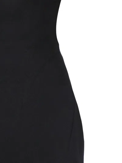 Shop Mugler Metallic Detailed Cocktail Dress In Black