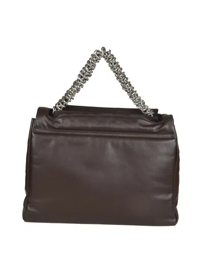 Orciani Chain-link Detail Tote Bag In Chocolate