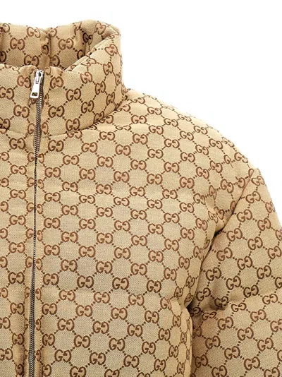 Shop Gucci Gg Bomber Jacket In Camel Mix