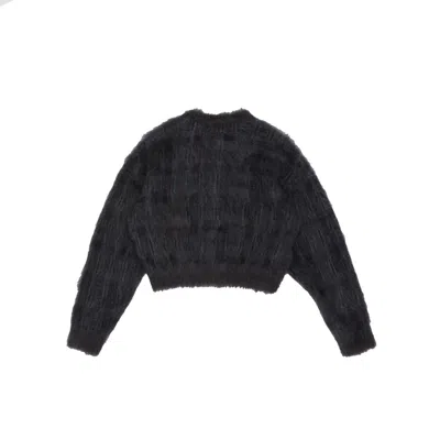 Shop Alexander Wang Plaid Knit Cardigan In Black