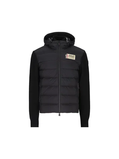 Shop Moncler Padded Zip-up Hoodie In Black