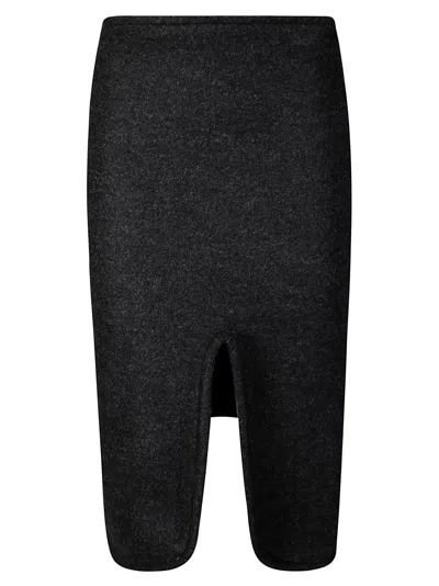 Victoria Beckham Padded Tube Detail Skirt In Charcoal