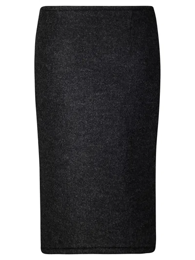 Victoria Beckham Padded Tube Detail Skirt In Charcoal