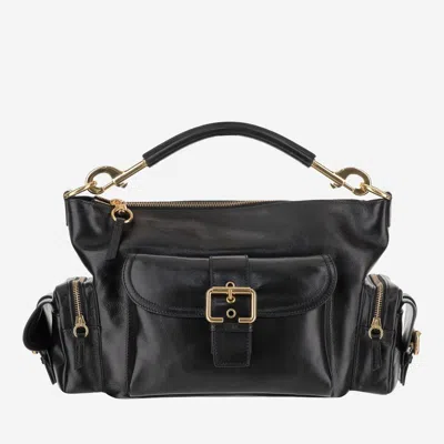 Shop Chloé Shiny Leather Camera Bag In Black