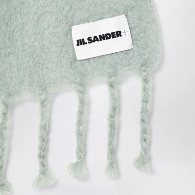 Shop Jil Sander Pale Green Mohair Blend Scarf