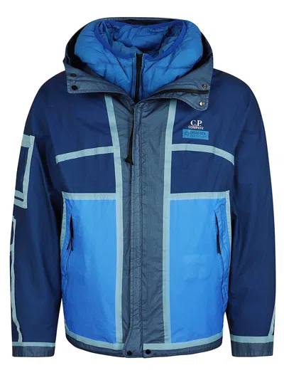 C.p. Company Hooded Gore Medium Jacket In Blue