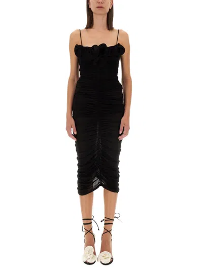 Shop Magda Butrym Midi Dress In Black