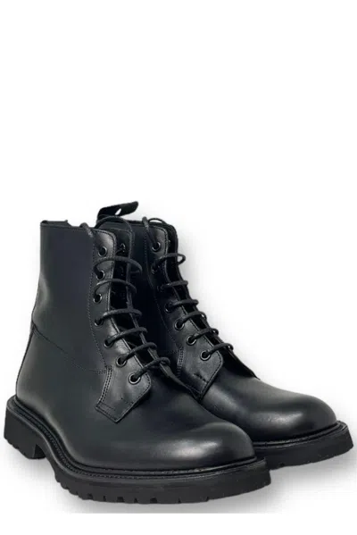 Tricker's Man Ankle Boots Black Size 10 Leather In Animal Print