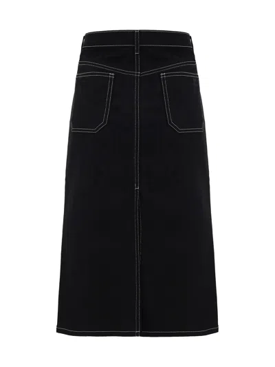 Shop Courrèges Denim Skirt In Black