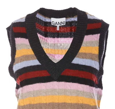 Shop Ganni Vest In Multicolour