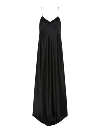 Shop Max Mara Silk Slip Dress In Black