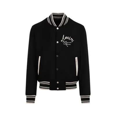 Shop Amiri Hollywood Bomber Jacket In Nero