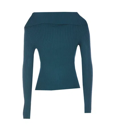 Shop Patrizia Pepe Zip Sweater  In Green