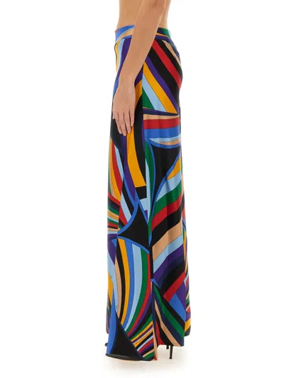 Shop Pucci Pants With Print In Multicolour