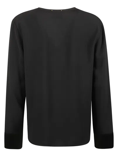 Shop Forte Forte V-neck Plain Top In Nero