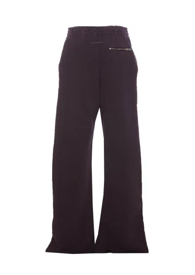 Shop Mm6 Maison Margiela Numbers-motif Wide-leg Track Pants In Viola