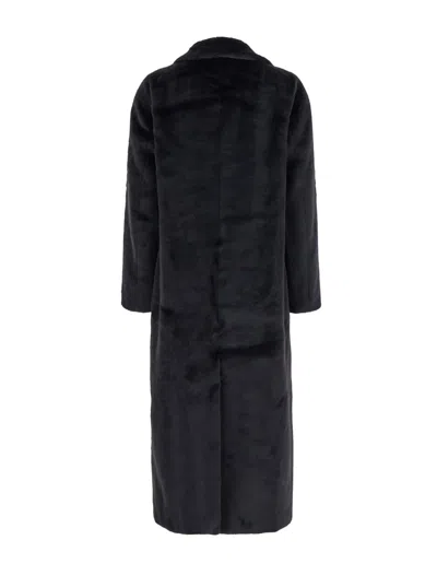 Michael Kors Black Double-breasted Coat In Neri