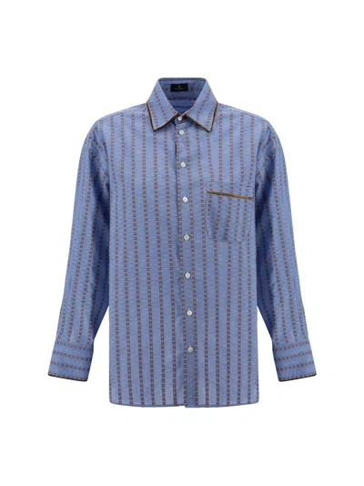 Shop Etro Shirt In Celeste