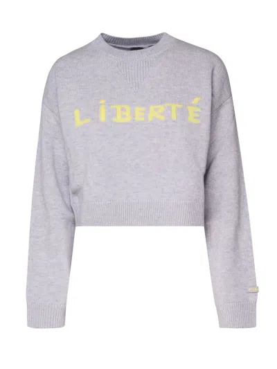 Shop Pinko Kohona Sweatshirt In Grigio E Giallo