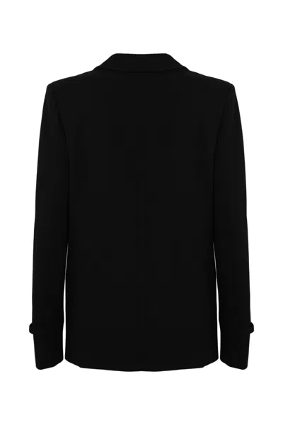 Shop Twinset Blazer With Oval T Strap  In Black