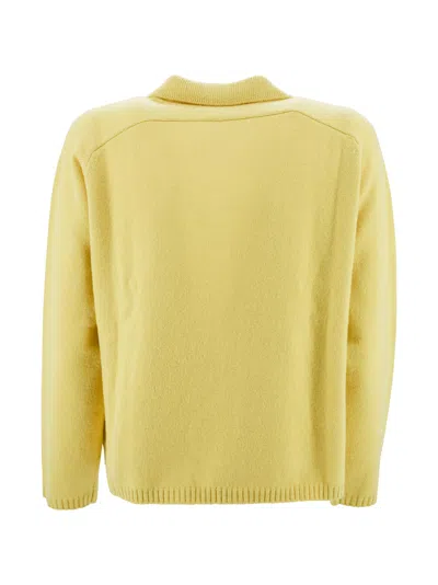 Kangra Cashmere Jumper With Polo Collar In Yellow