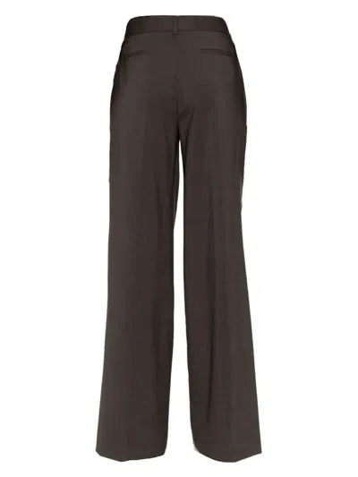 Shop P.a.r.o.s.h Brown Wool Blend Lillie Trousers