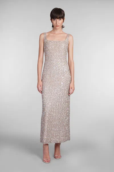 COSTARELLOS HARPER DRESS IN GOLD POLYESTER 