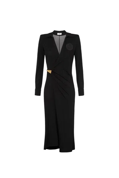 Shop Elisabetta Franchi Dress In Nero