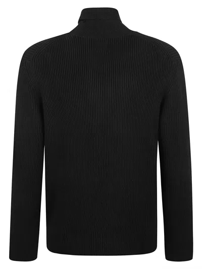 Shop C.p. Company Full Rib Turtleneck Pullover In Nero