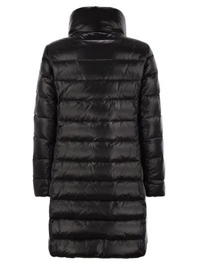 Fay Long Urban Hook And Loop Down Jacket In Black