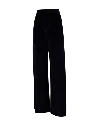 Shop Max Mara High Waist Wide Leg Trousers  In Blue