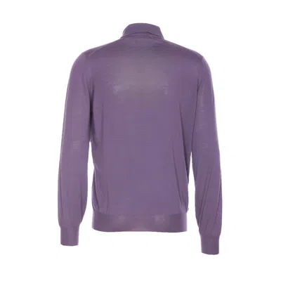 Shop Brunello Cucinelli Polo Sweater In Iris