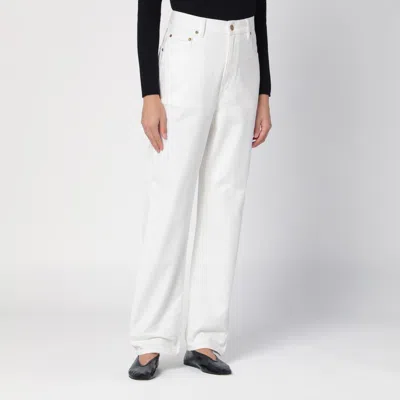 Shop Golden Goose White Denim Trousers