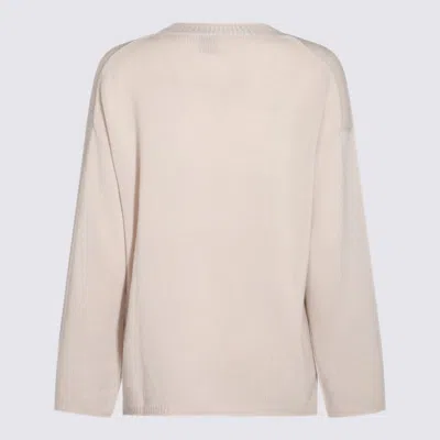 Allude Ecru Wool Knitwear In Beige
