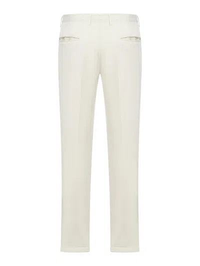 Incotex Slim Cotton Trousers In Cream