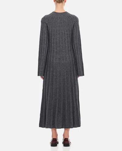 Loulou Studio Irma Ribbed Knit Wool Midi Dress In Anthracite Melange