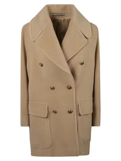 Shop Tagliatore Lillian Pea Coat In Beige