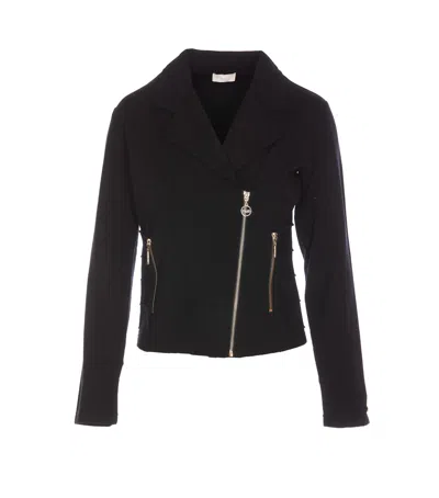 Shop Liu •jo Biker Jacket In Nero