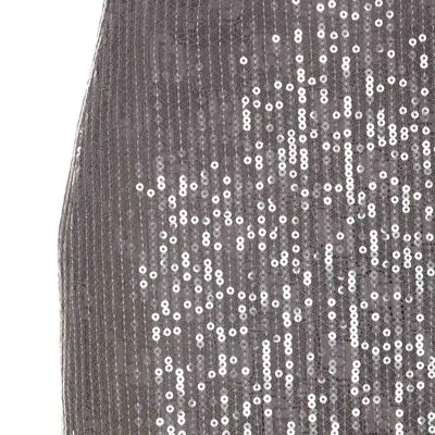 Shop Liu •jo Sequins Skirt In Argento