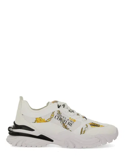 Shop Versace Jeans Couture Sneaker With Logo In White