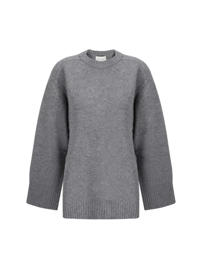 Loulou Studio Gray Safi Sweater In Grey Melange
