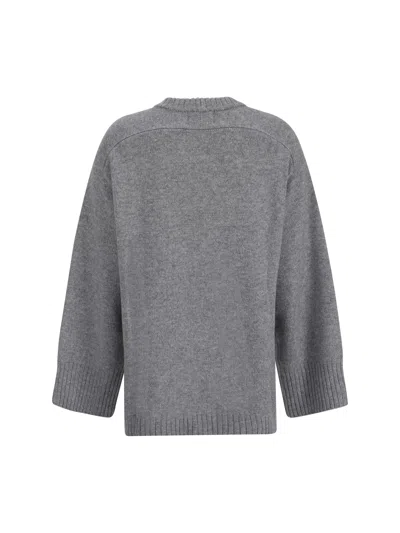 Loulou Studio Gray Safi Sweater In Grey Melange