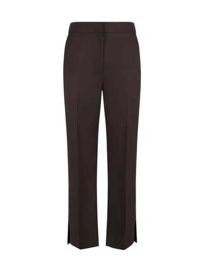 Loulou Studio Cropped Trousers In Choco