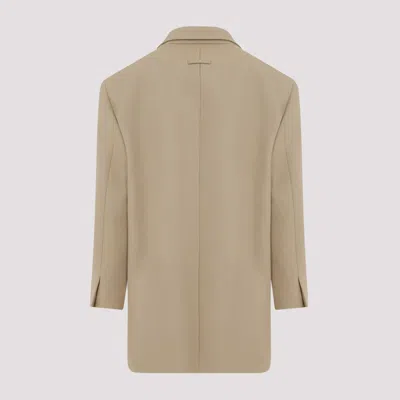 Fear Of God California Wool-blend Double-breasted Blazer In Beige